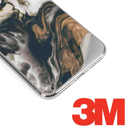 Copper and Black Marble Ink iPhone XS Max Skin