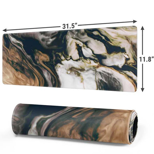 Copper and Black Marble Ink Gaming Mouse Pad