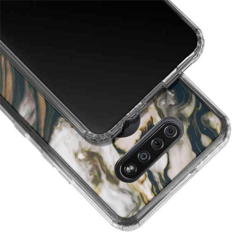 Copper and Black Marble Ink LG K51/Q51 Clear Case