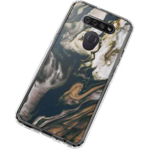 Copper and Black Marble Ink LG K51/Q51 Clear Case