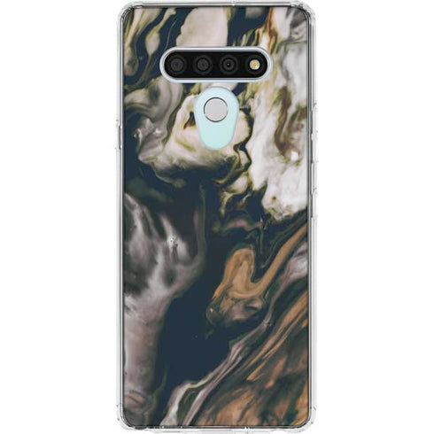 Copper and Black Marble Ink LG Stylo 6 Clear Case