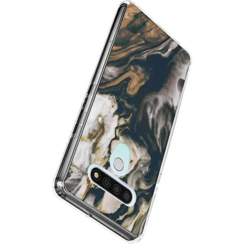 Copper and Black Marble Ink LG Stylo 6 Clear Case