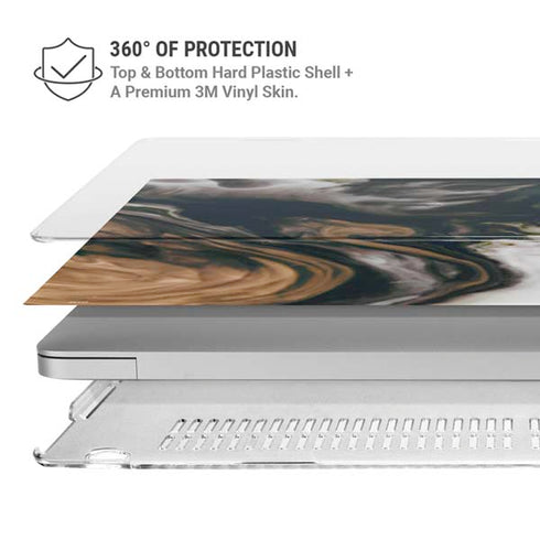 Copper and Black Marble Ink MacBook Air 13in M1 (2021) Case plus Skin