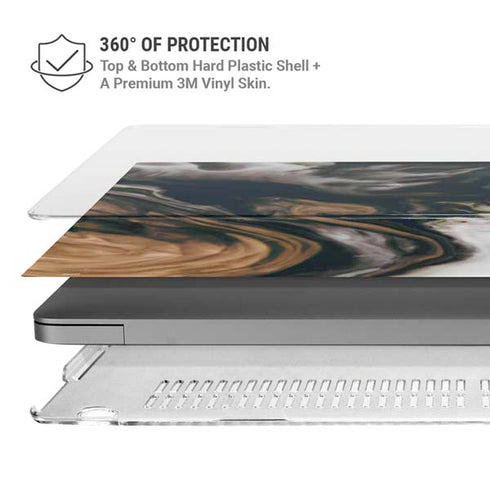 Copper and Black Marble Ink MacBook Pro 16in (2021-25) Case plus Skin