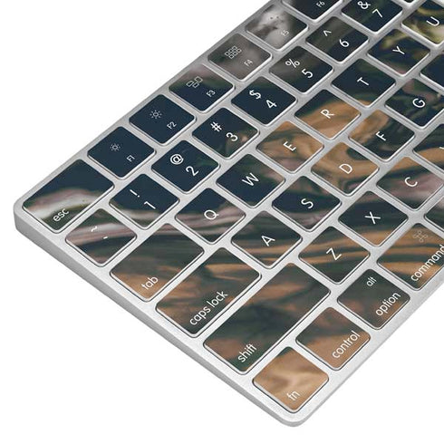 Copper and Black Marble Ink Magic Keyboard Skin