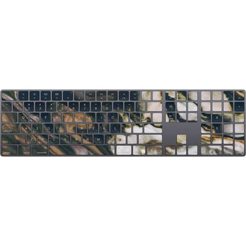 Copper and Black Marble Ink Magic Keyboard with Numeric Keypad Skin