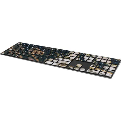 Copper and Black Marble Ink Magic Keyboard with Numeric Keypad Skin