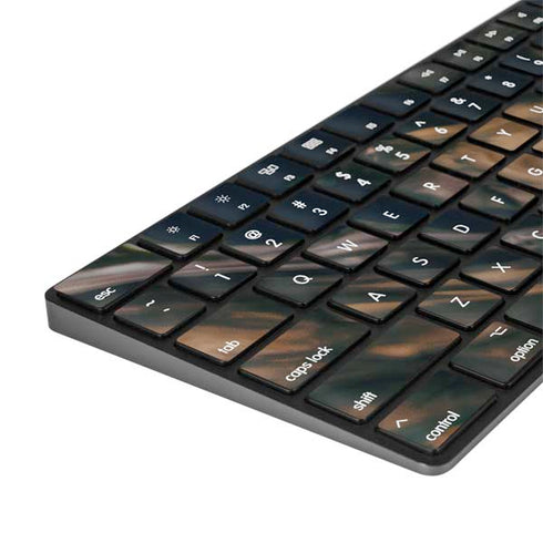 Copper and Black Marble Ink Magic Keyboard with Numeric Keypad Skin