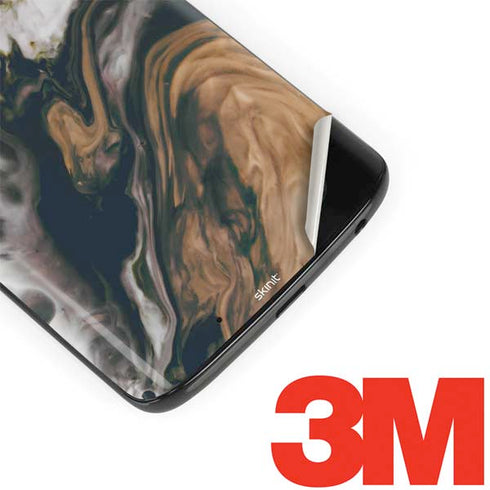 Copper and Black Marble Ink Moto G6 Skin