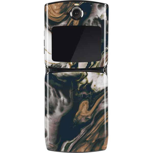 Copper and Black Marble Ink Motorola RAZR Skin