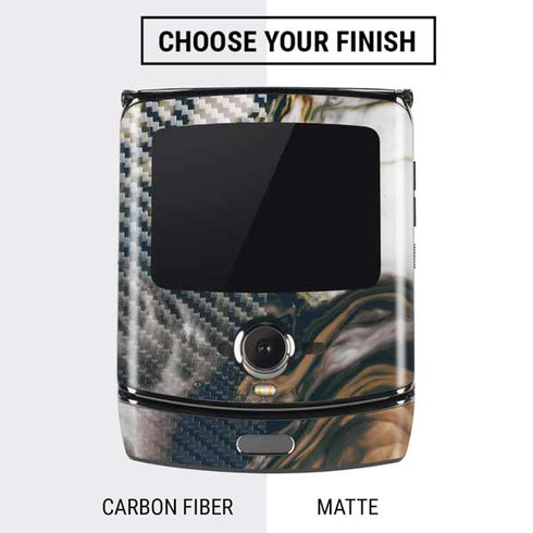 Copper and Black Marble Ink Motorola RAZR Skin