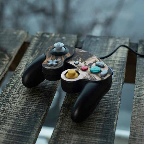 Copper and Black Marble Ink Nintendo GameCube Controller Skin