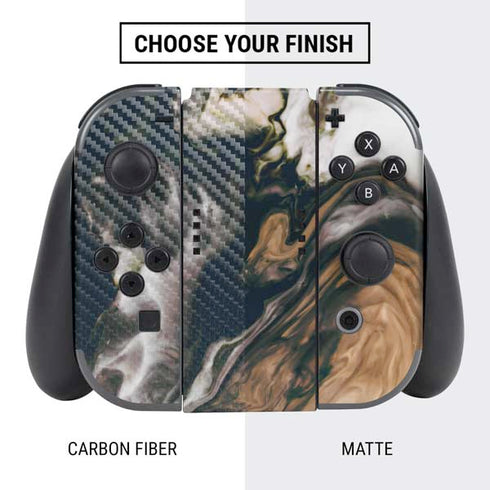 Copper and Black Marble Ink Nintendo Switch Bundle Skin