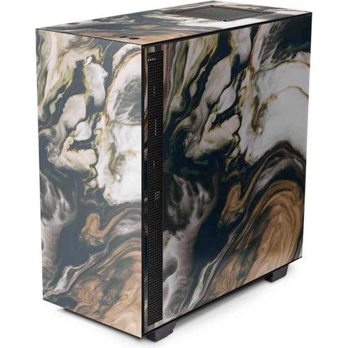Copper and Black Marble Ink NZXT H510 Compact ATX Mid-Tower Case Skin