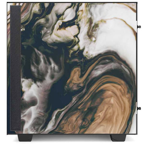 Copper and Black Marble Ink NZXT H510 Compact ATX Mid-Tower Case Skin