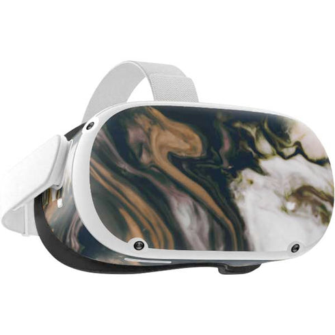 Copper and Black Marble Ink Oculus Quest 2 Skin