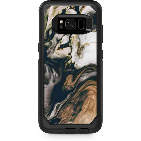 Copper and Black Marble Ink Otterbox Commuter Galaxy Skin