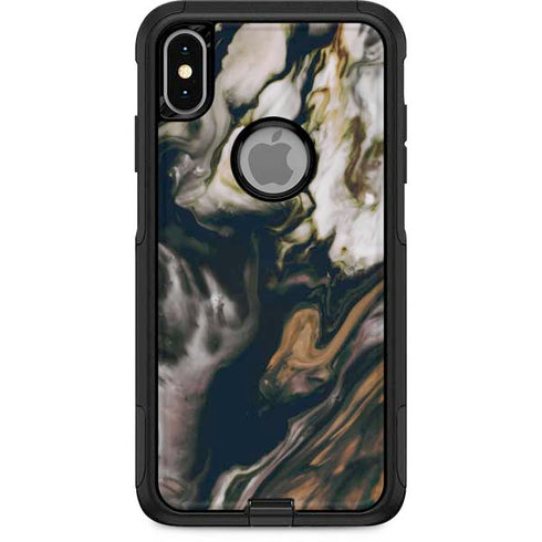 Copper and Black Marble Ink Otterbox Commuter iPhone Skin