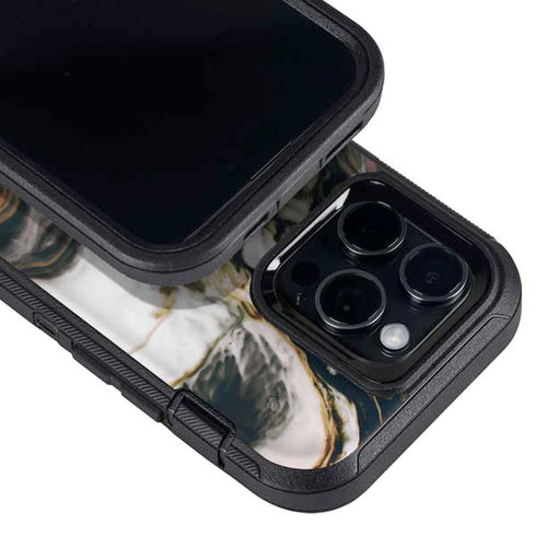 Copper and Black Marble Ink Otterbox Defender iPhone Skin