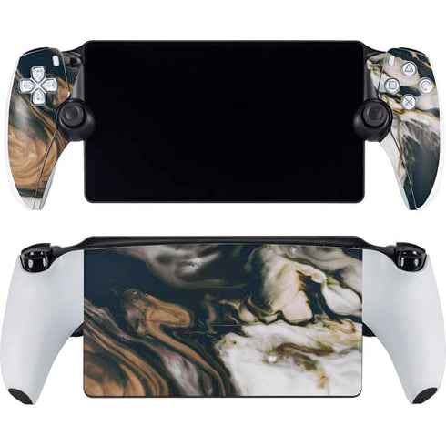 Copper and Black Marble Ink PlayStation Portal Remote Player Skin