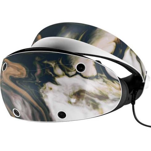 Copper and Black Marble Ink PlayStation VR2 Skin
