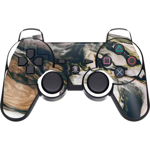Copper and Black Marble Ink PS3 Dual Shock wireless controller Skin