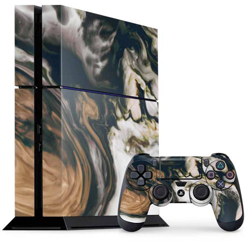 Copper and Black Marble Ink PS4 Console and Controller Bundle Skin