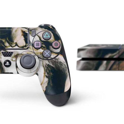 Copper and Black Marble Ink PS4 Console and Controller Bundle Skin