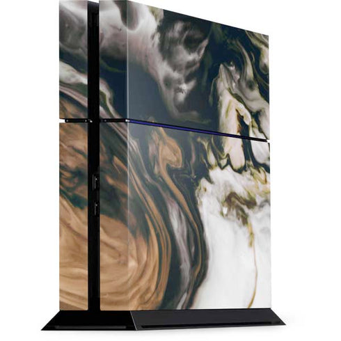 Copper and Black Marble Ink PS4 Console Skin
