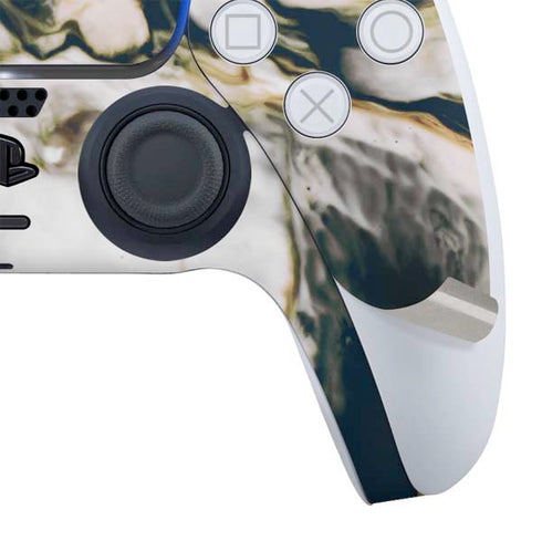 Copper and Black Marble Ink PS5 Controller Skin