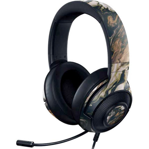 Copper and Black Marble Ink Razer Kraken X Skin