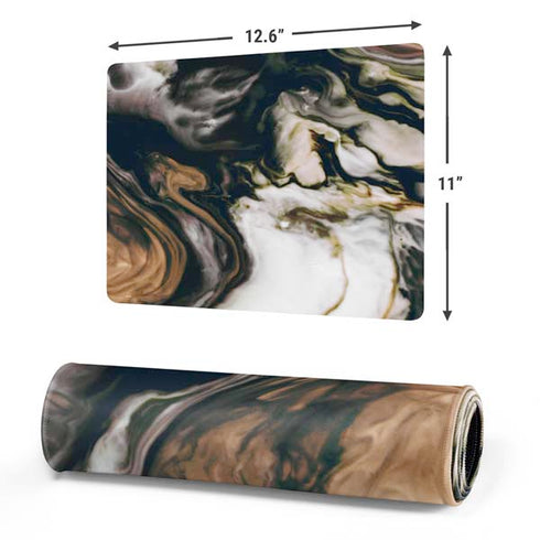 Copper and Black Marble Ink Gaming Mouse Pad