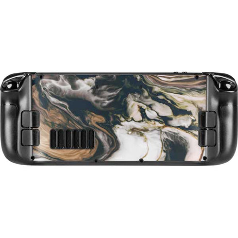 Copper and Black Marble Ink Steam Deck Handheld Gaming Computer Skin