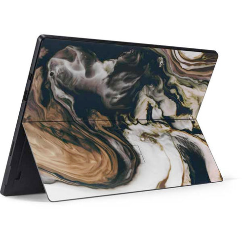 Copper and Black Marble Ink Surface Pro 7 Skin