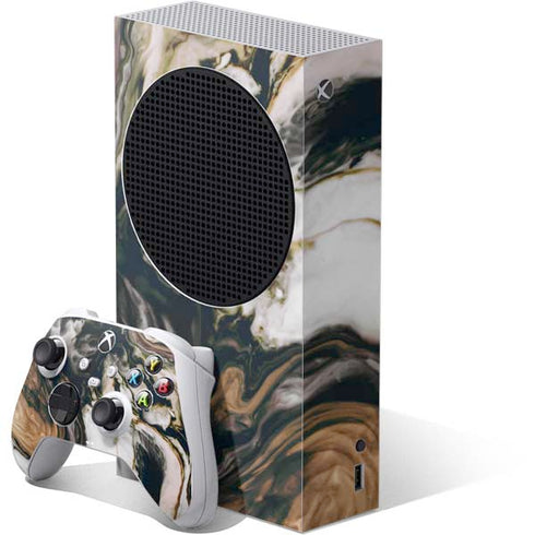 Copper and Black Marble Ink Xbox Series S Bundle Skin