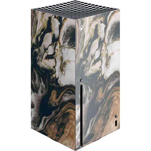 Copper and Black Marble Ink Xbox Series X Console Skin