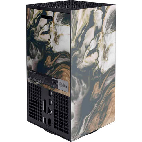 Copper and Black Marble Ink Xbox Series X Console Skin