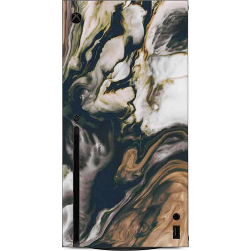Copper and Black Marble Ink Xbox Series X Console Skin