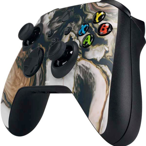 Copper and Black Marble Ink Xbox Series X Controller Skin