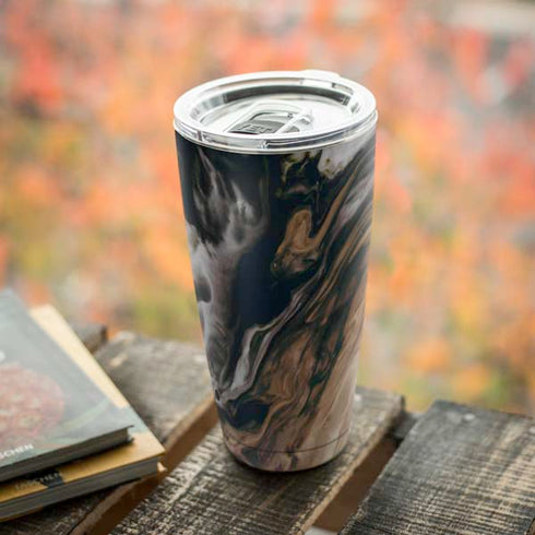 Copper and Black Marble Ink Yeti 20oz Tumbler Skin