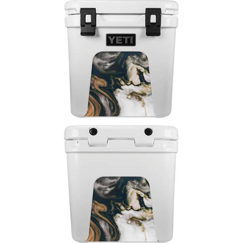 Copper and Black Marble Ink YETI Roadie 24 Hard Cooler Skin