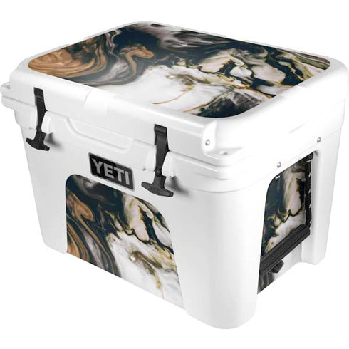 Copper and Black Marble Ink YETI Tundra 35 Hard Cooler Skin