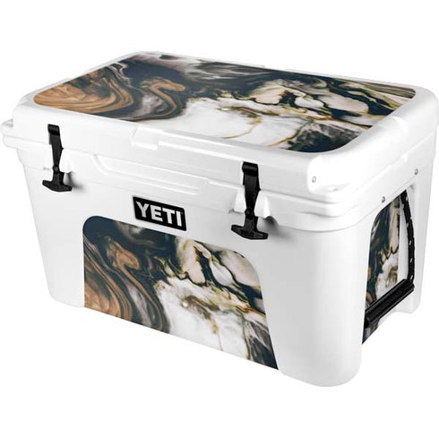 Copper and Black Marble Ink YETI Tundra 45 Hard Cooler Skin