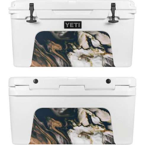 Copper and Black Marble Ink YETI Tundra 65 Hard Cooler Skin