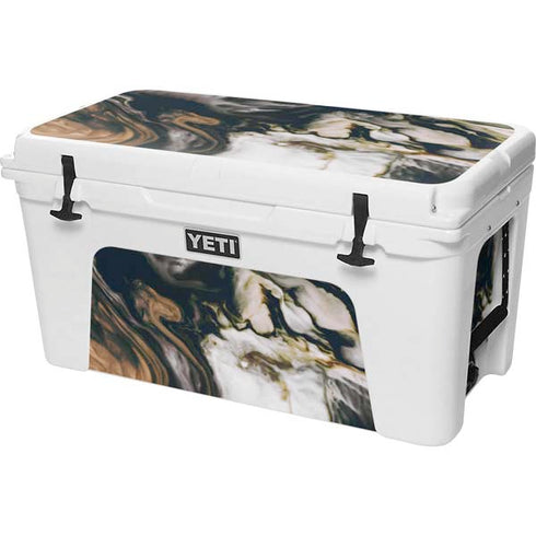 Copper and Black Marble Ink YETI Tundra 75 Hard Cooler Skin