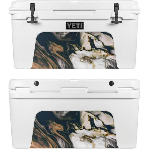 Copper and Black Marble Ink YETI Tundra 75 Hard Cooler Skin