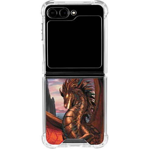 Coppervein Dragon by Ruth Thompson Galaxy Z Flip5 5G Clear Case