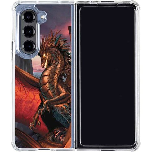 Coppervein Dragon by Ruth Thompson Galaxy Z Fold5 5G Clear Case