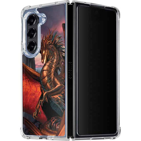 Coppervein Dragon by Ruth Thompson Galaxy Z Fold5 5G Clear Case