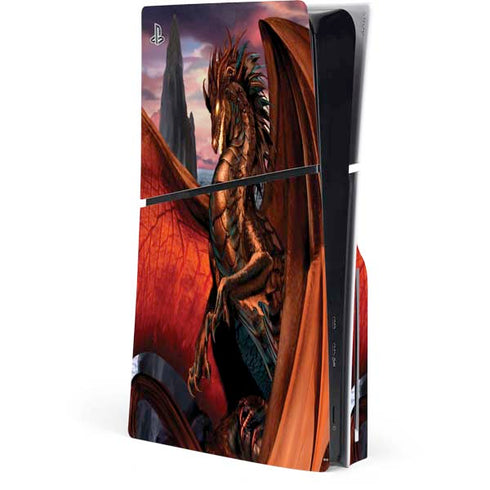 Coppervein Dragon by Ruth Thompson PS5 Slim Disk Console Skin